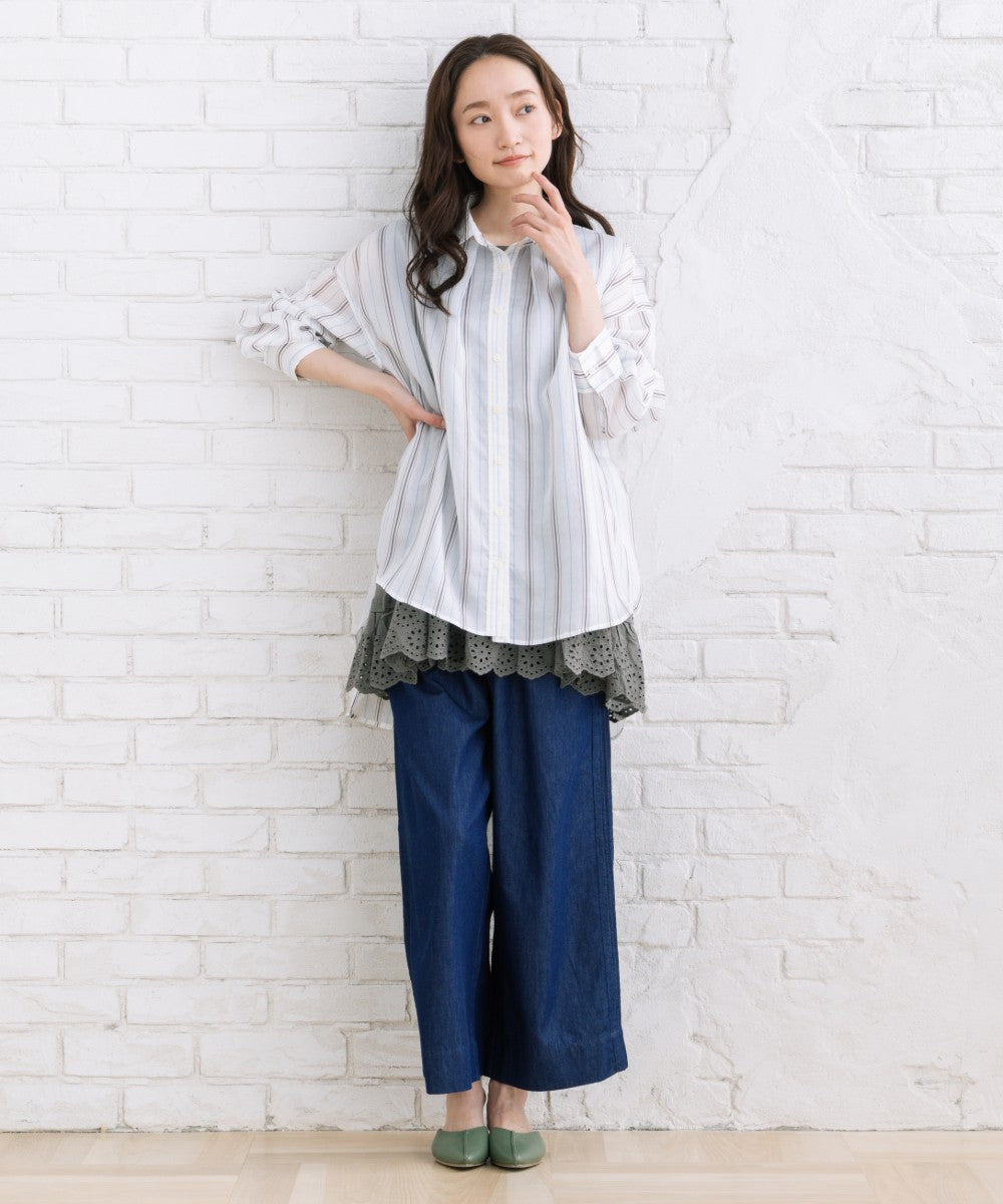 【sabstreet bis】【web限定】 シアーストライプシャツ