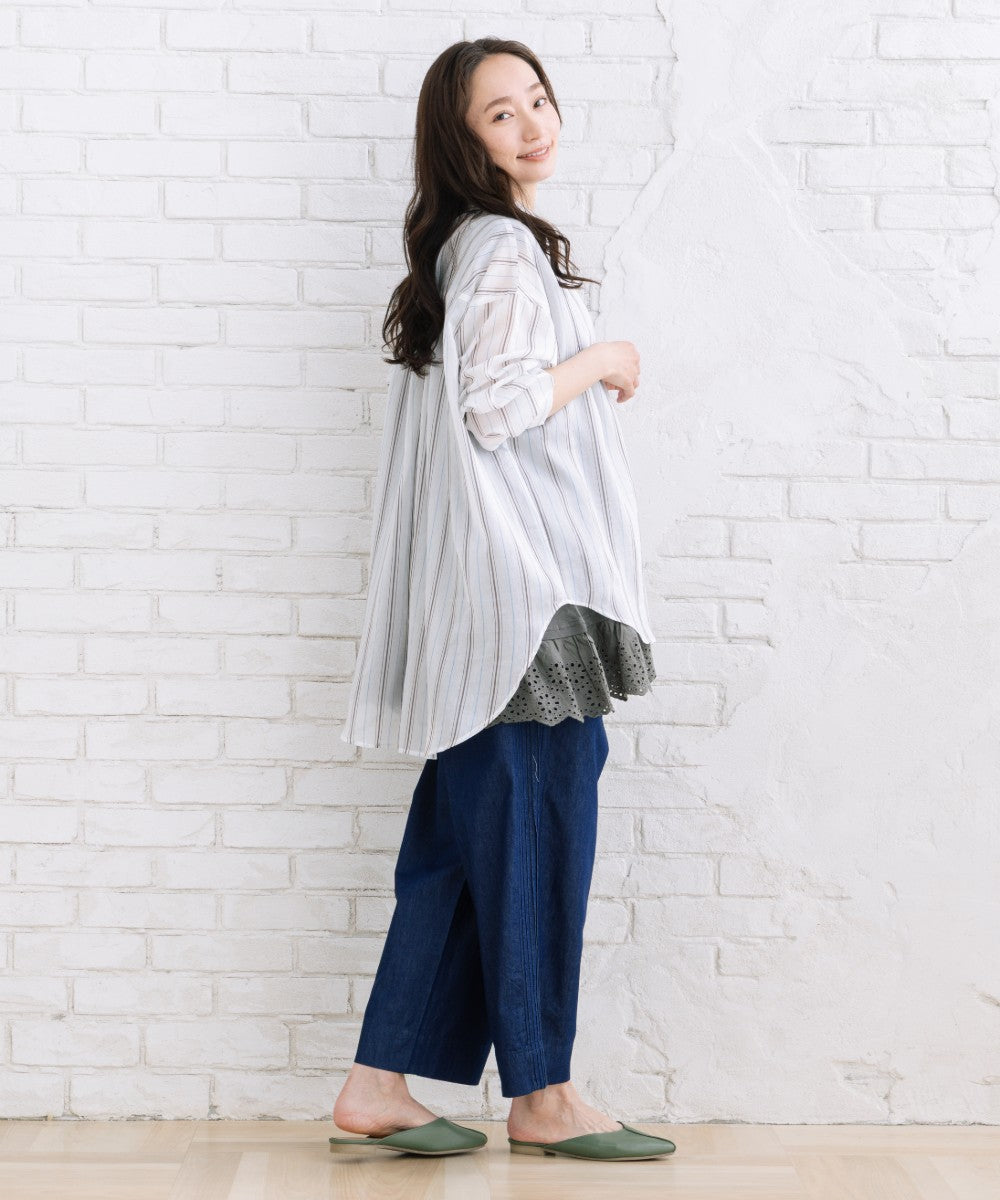 【sabstreet bis】【web限定】 シアーストライプシャツ