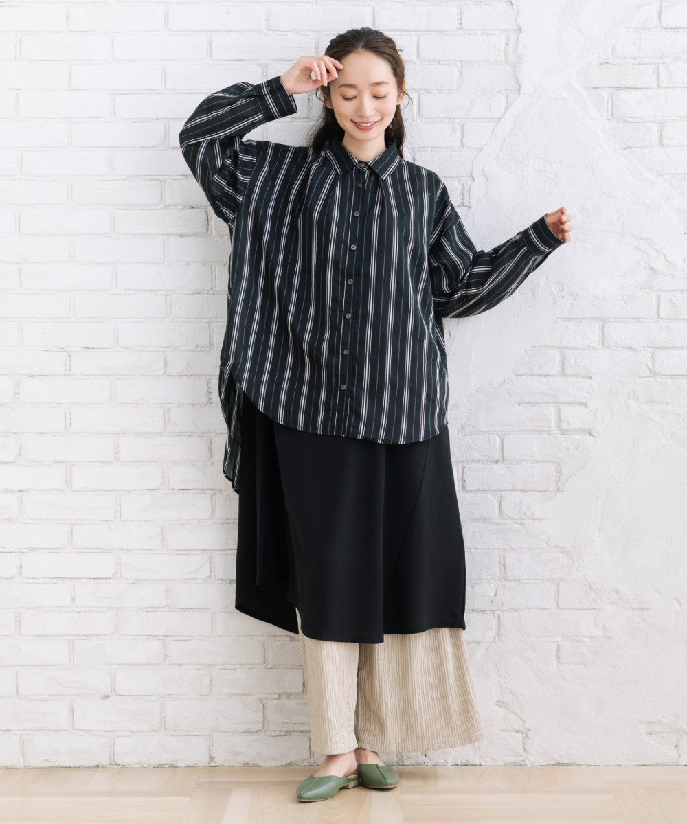 【sabstreet bis】【web限定】 シアーストライプシャツ
