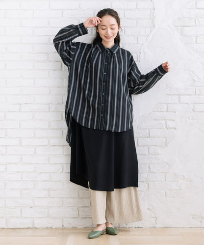 【sabstreet bis】【web限定】 シアーストライプシャツ