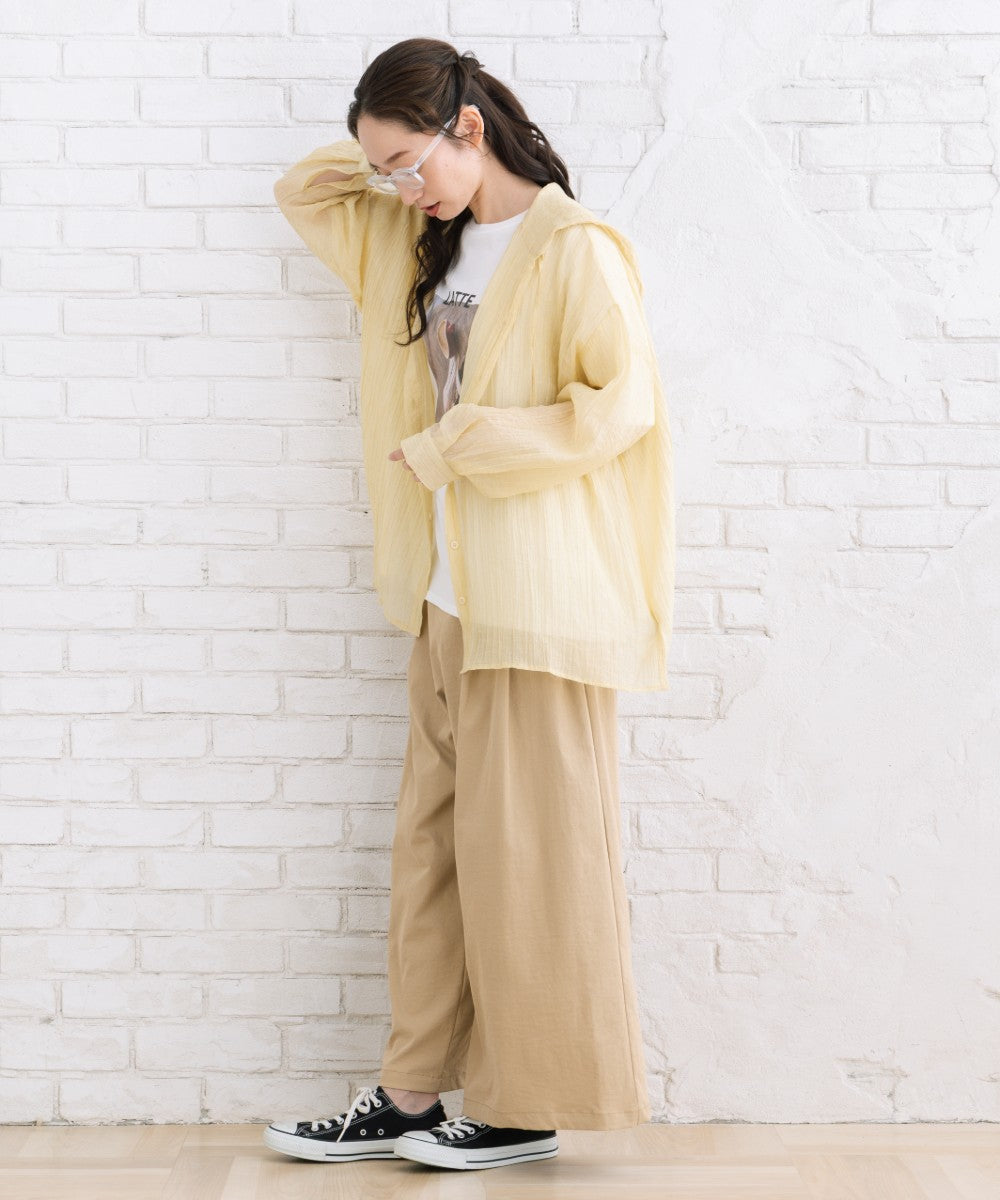 【sabstreet bis】【web限定】 シアーフーディシャツ