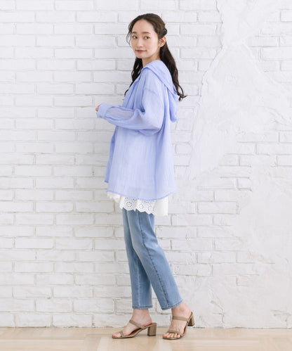 【sabstreet bis】【web限定】 シアーフーディシャツ
