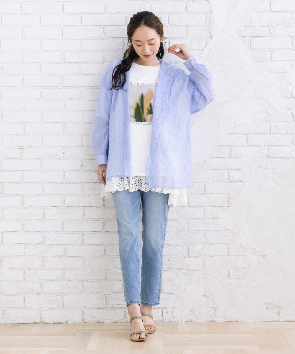 【sabstreet bis】【web限定】 シアーフーディシャツ