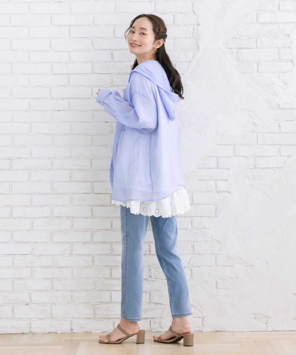 【sabstreet bis】【web限定】 シアーフーディシャツ