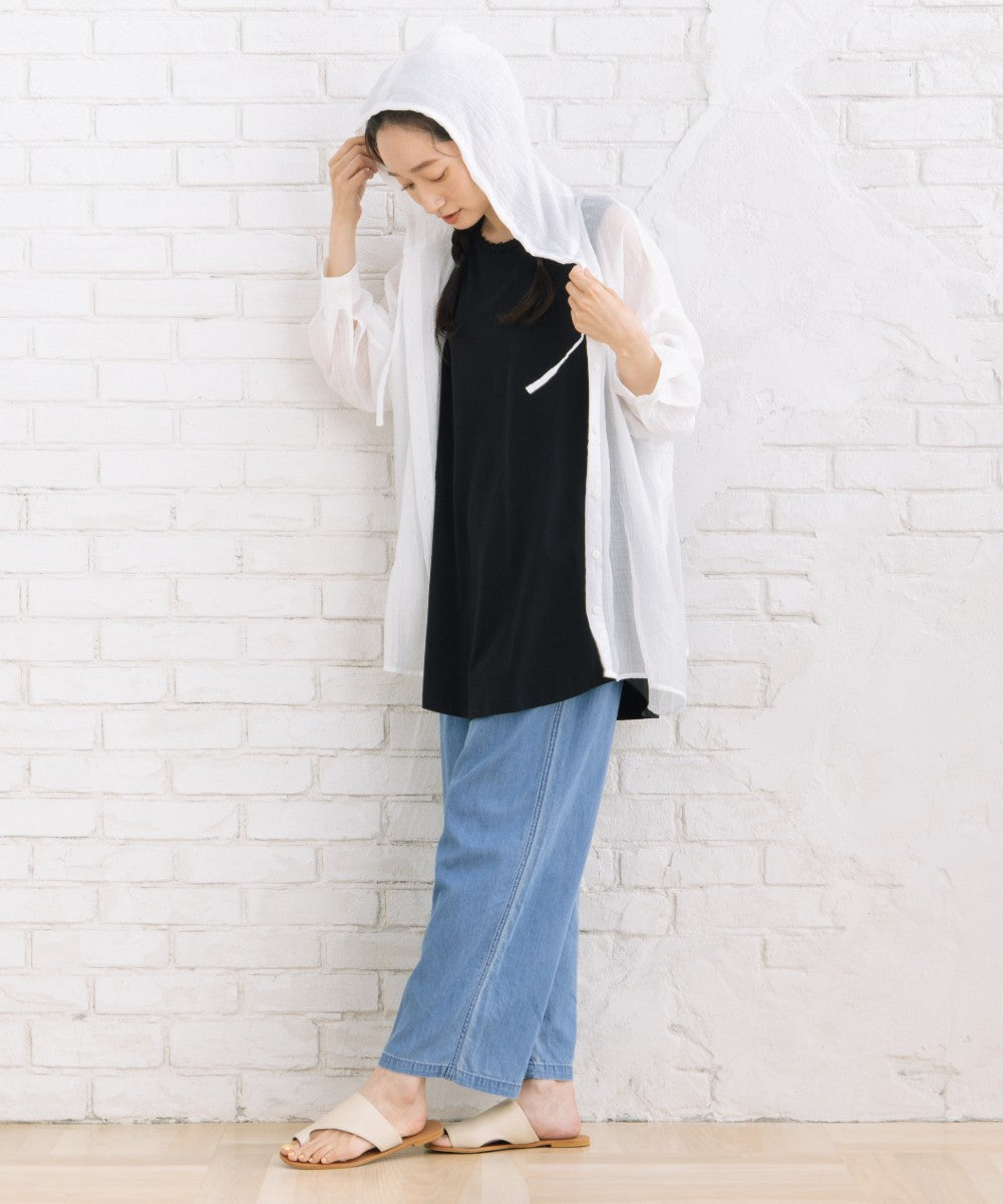 【sabstreet bis】【web限定】 シアーフーディシャツ