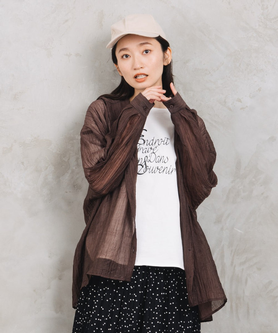 【sabstreet bis】【web限定】 シアーフーディシャツ