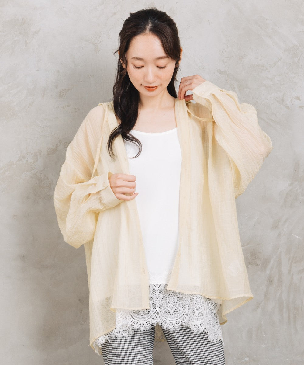 【sabstreet bis】【web限定】 シアーフーディシャツ