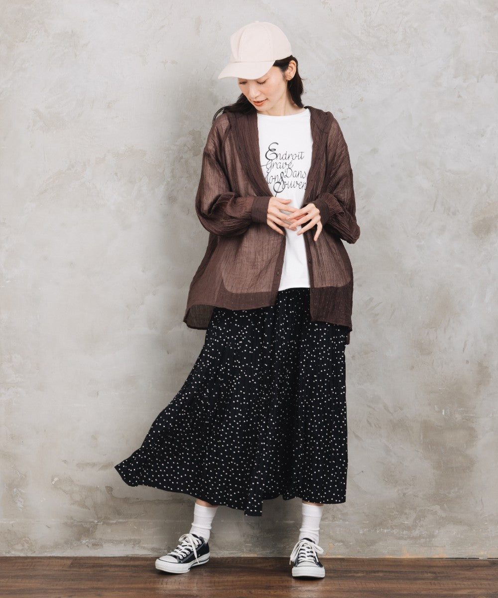 【sabstreet bis】【web限定】 シアーフーディシャツ