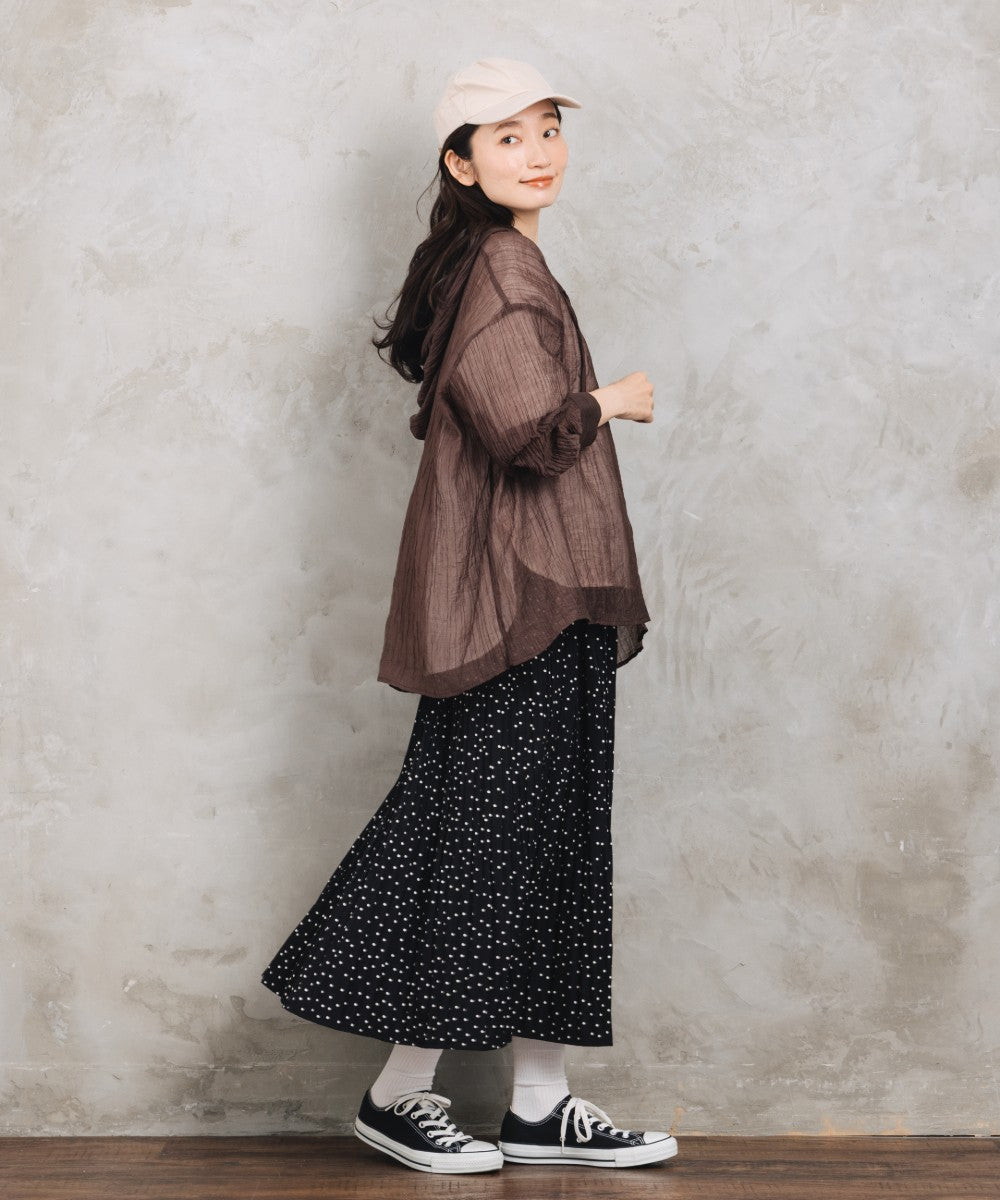 【sabstreet bis】【web限定】 シアーフーディシャツ