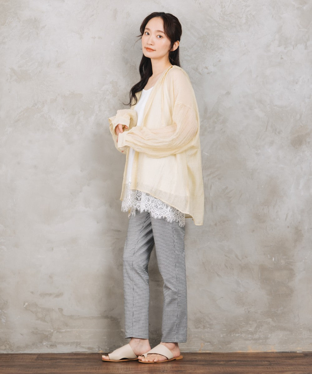 【sabstreet bis】【web限定】 シアーフーディシャツ