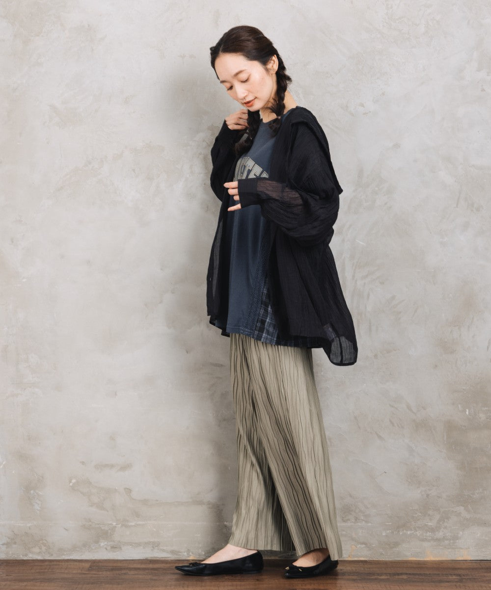 【sabstreet bis】【web限定】 シアーフーディシャツ