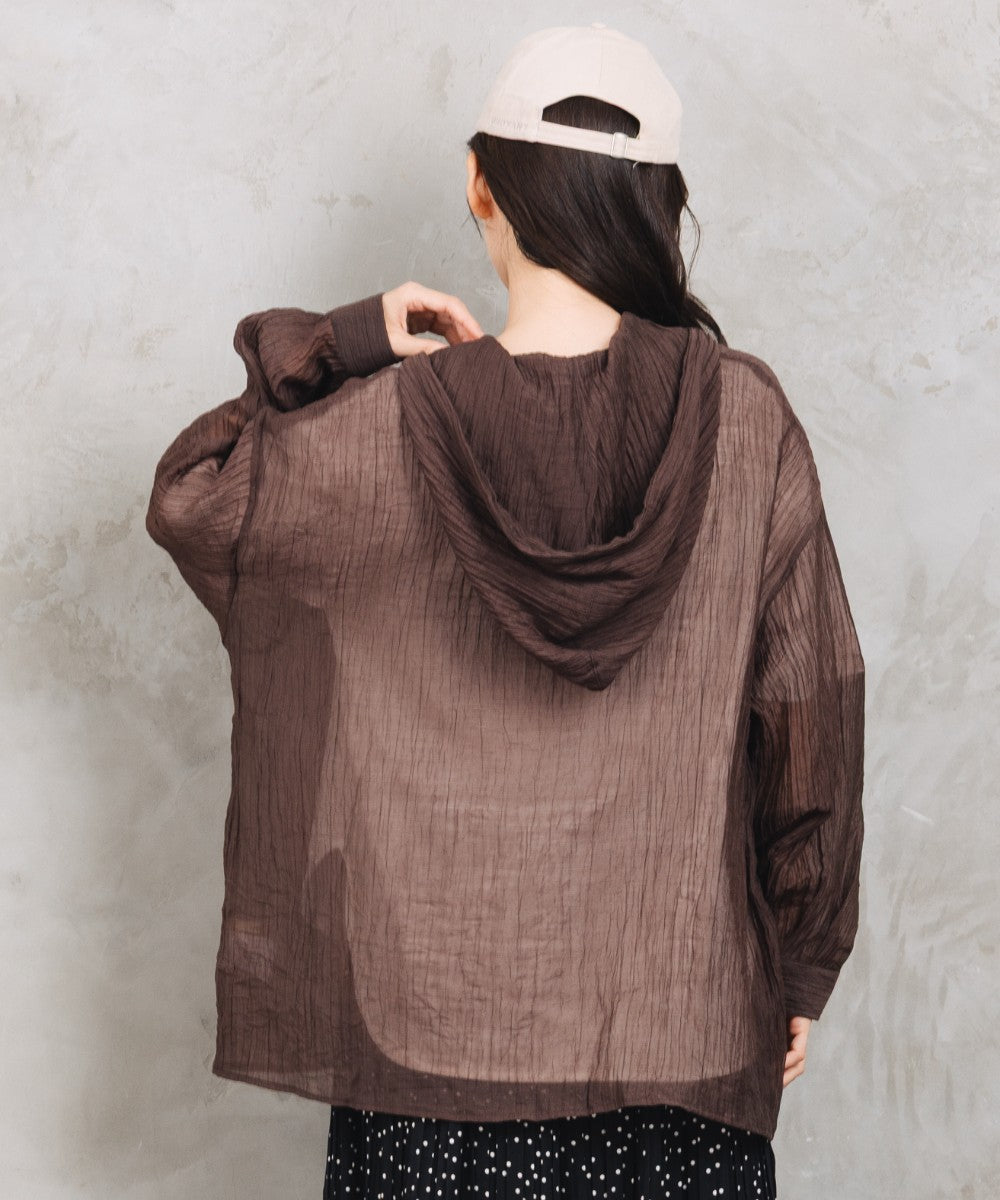 【sabstreet bis】【web限定】 シアーフーディシャツ