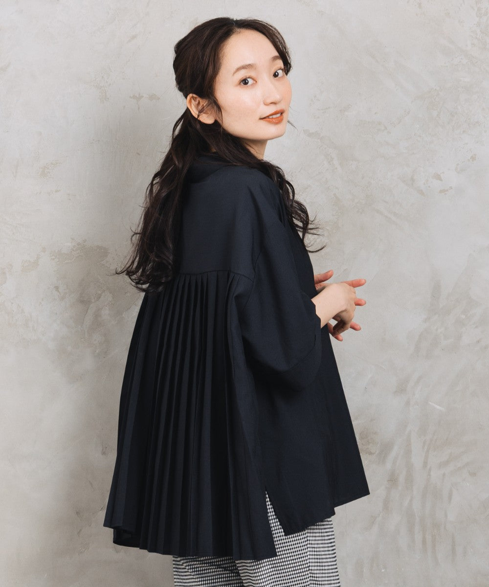 【sabstreet bis】【web限定】 【接触冷感・吸汗速乾】バックプリーツ6分袖ブラウス【先行予約】