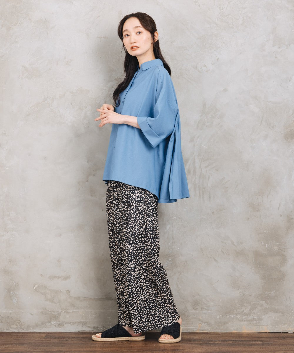 【sabstreet bis】【web限定】 【接触冷感・吸汗速乾】バックプリーツ6分袖ブラウス