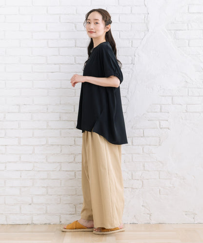 【sabstreet bis】【web限定】 【COOL・UV・防シワ】ライトジョーゼットスキッパーシャツ