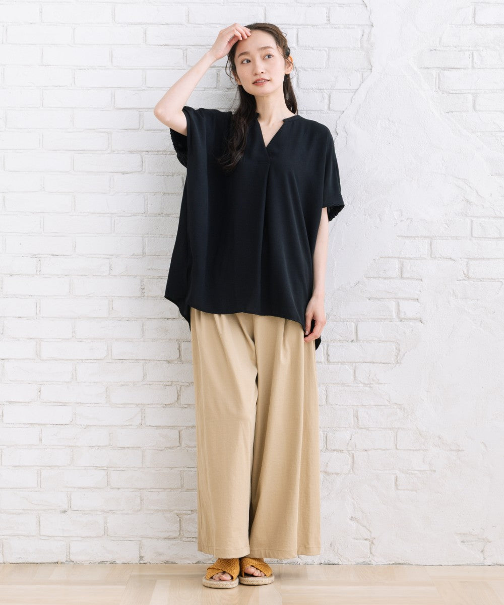【sabstreet bis】【web限定】 【COOL・UV・防シワ】ライトジョーゼットスキッパーシャツ