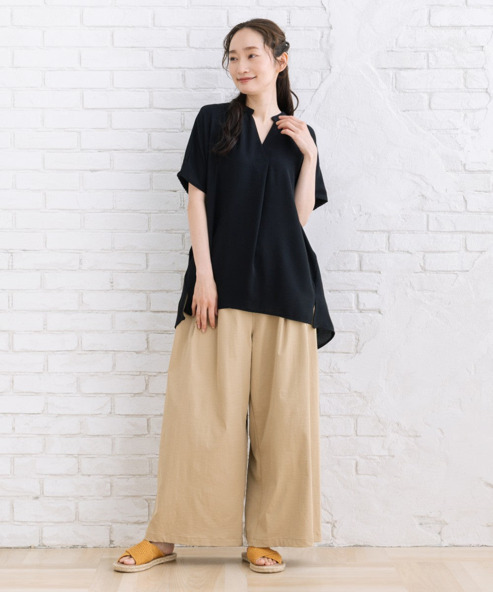 【sabstreet bis】【web限定】 【COOL・UV・防シワ】ライトジョーゼットスキッパーシャツ