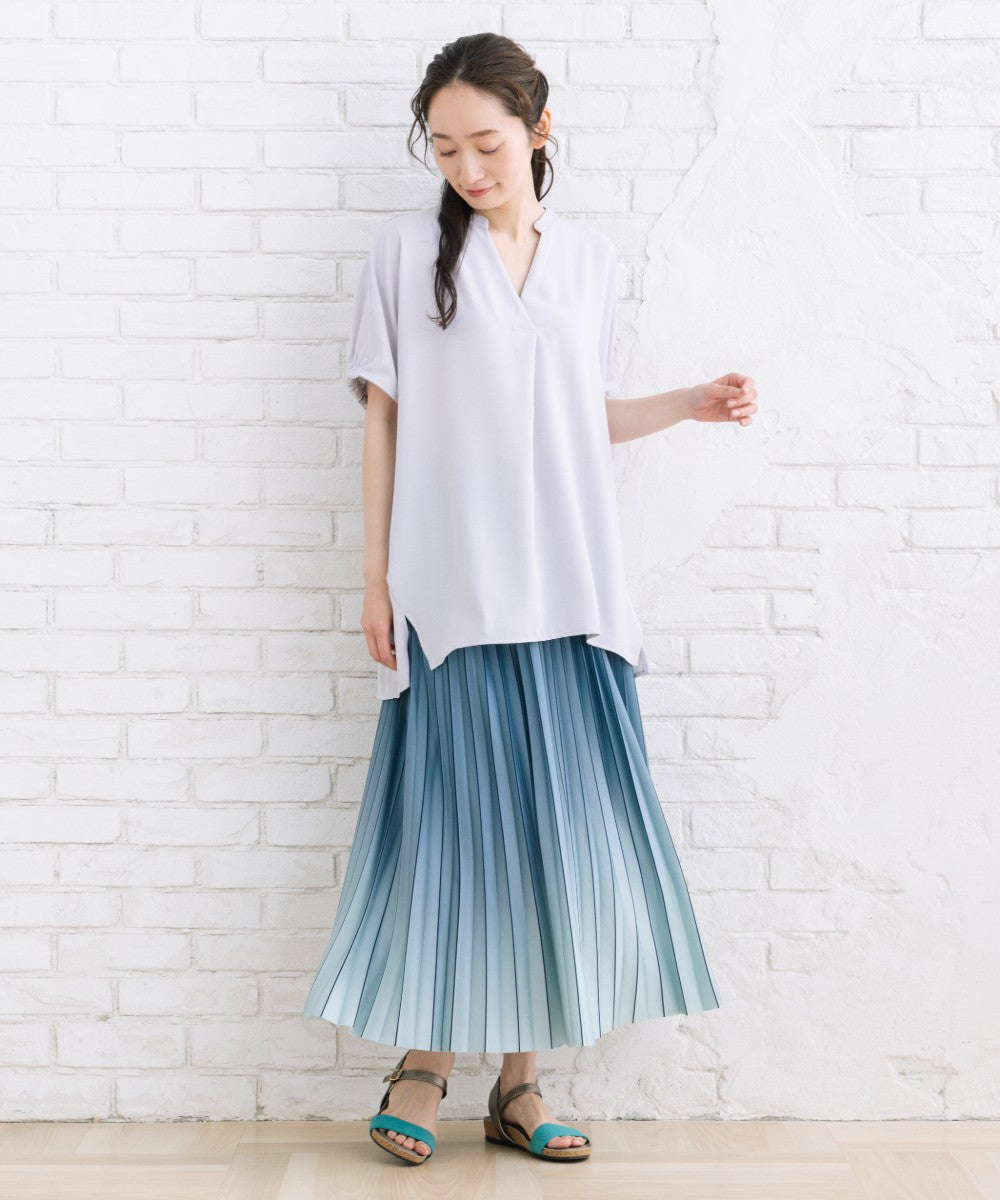 【sabstreet bis】【web限定】 【COOL・UV・防シワ】ライトジョーゼットスキッパーシャツ
