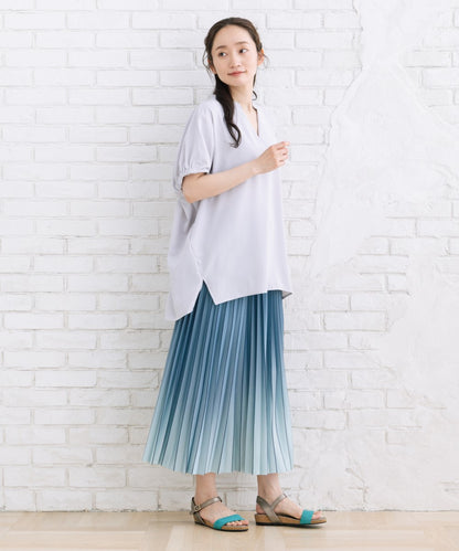 【sabstreet bis】【web限定】 【COOL・UV・防シワ】ライトジョーゼットスキッパーシャツ