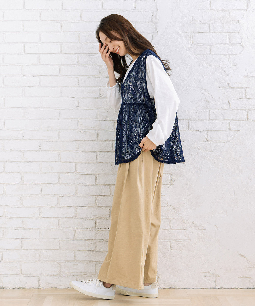 【sabstreet bis】【web限定】 ペプラムレースベストアンサンブル