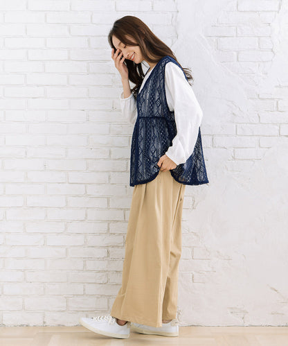 【sabstreet bis】【web限定】 ペプラムレースベストアンサンブル