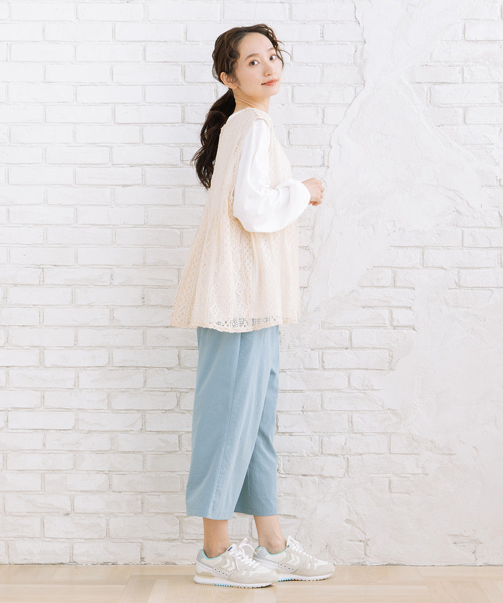 【sabstreet bis】【web限定】 ペプラムレースベストアンサンブル