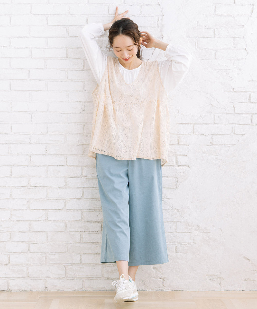 【sabstreet bis】【web限定】 ペプラムレースベストアンサンブル