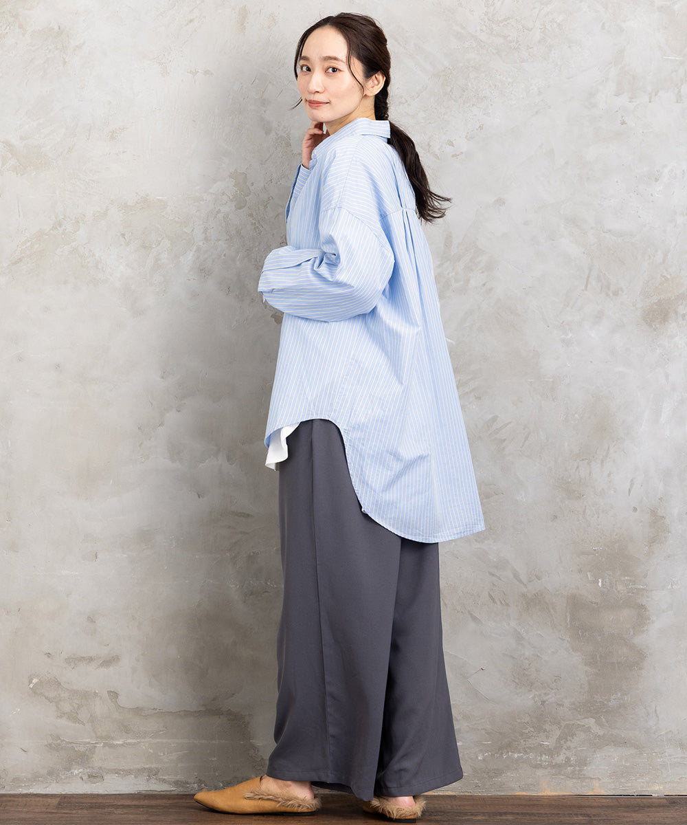 【sabstreet bis】ライトジョーゼットタックパンツ