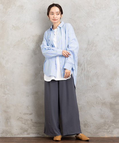 【sabstreet bis】ライトジョーゼットタックパンツ