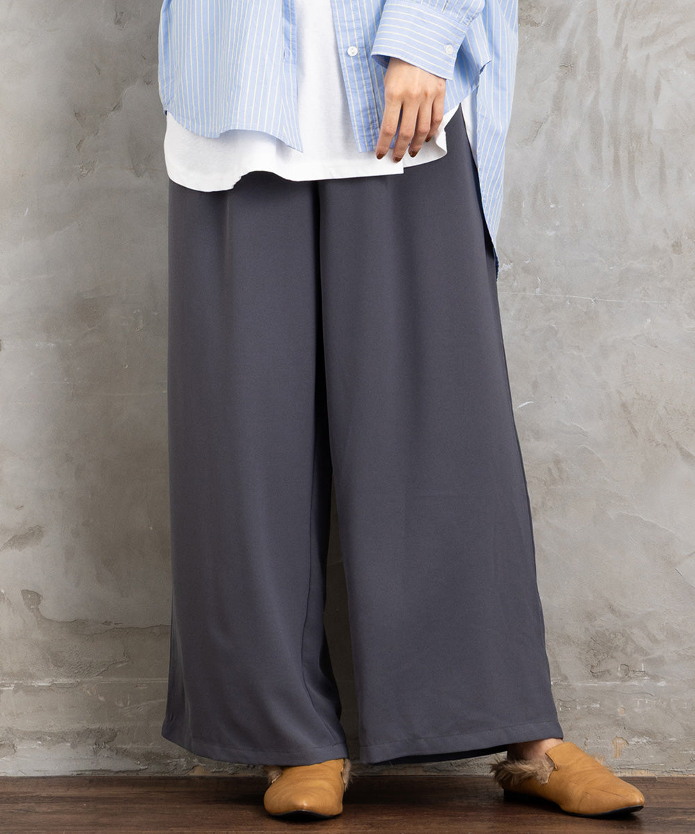 【sabstreet bis】ライトジョーゼットタックパンツ