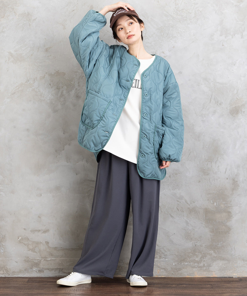 【sabstreet bis】ライトジョーゼットタックパンツ