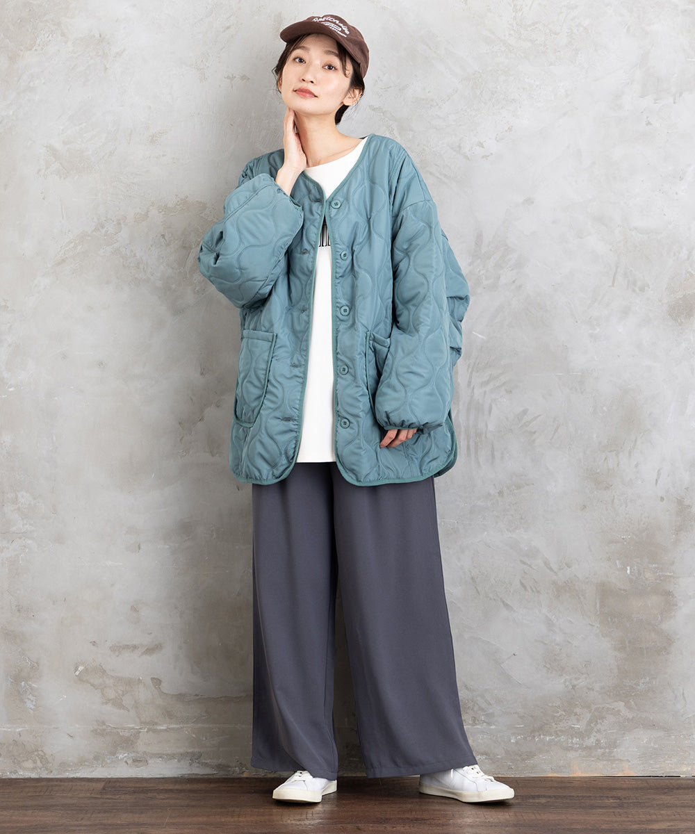 【sabstreet bis】ライトジョーゼットタックパンツ