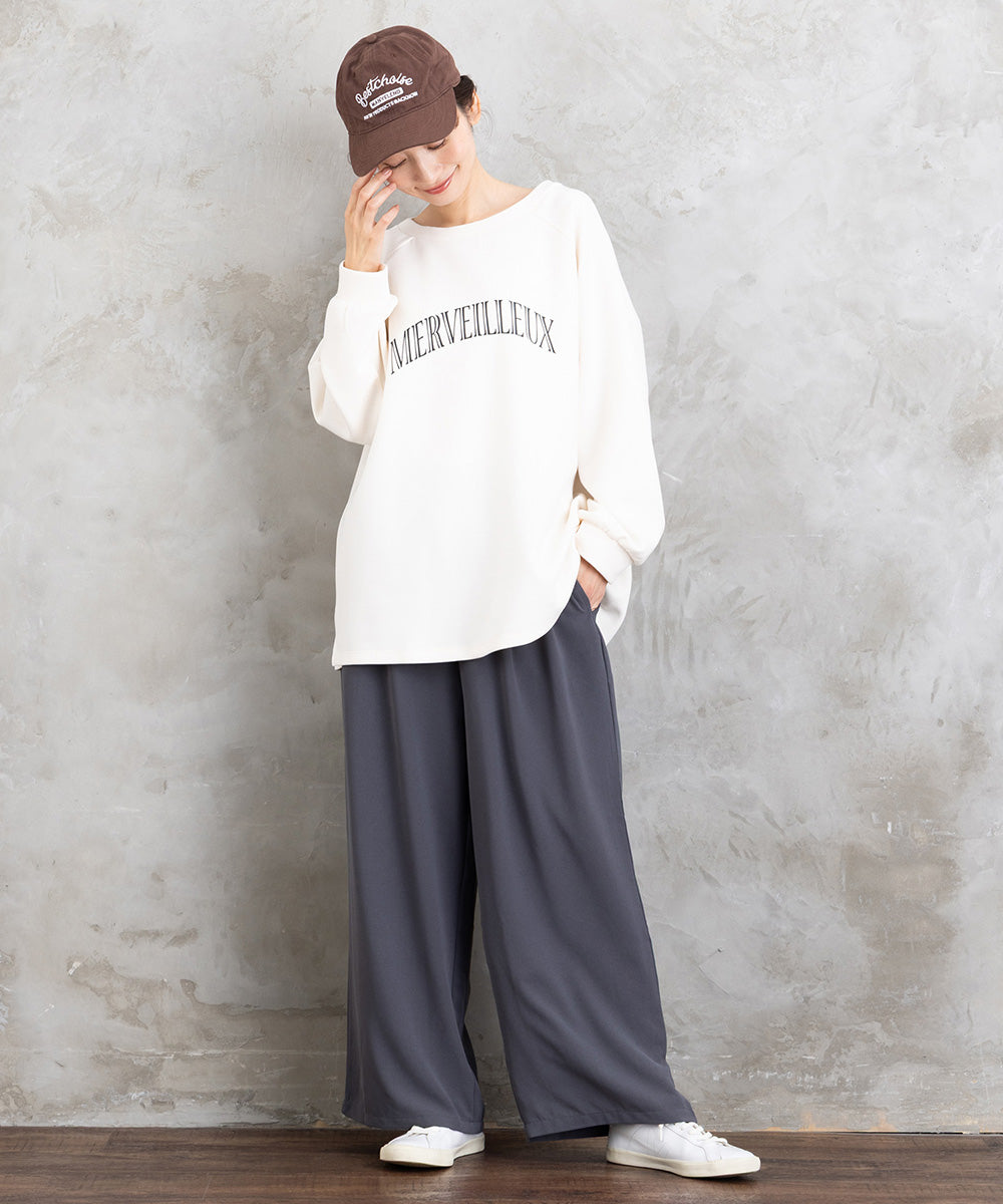 【sabstreet bis】ライトジョーゼットタックパンツ