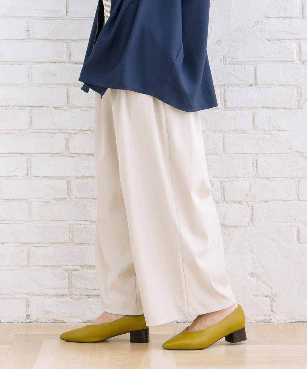 【sabstreet bis】【web限定】 ストレッチタックワイドパンツ