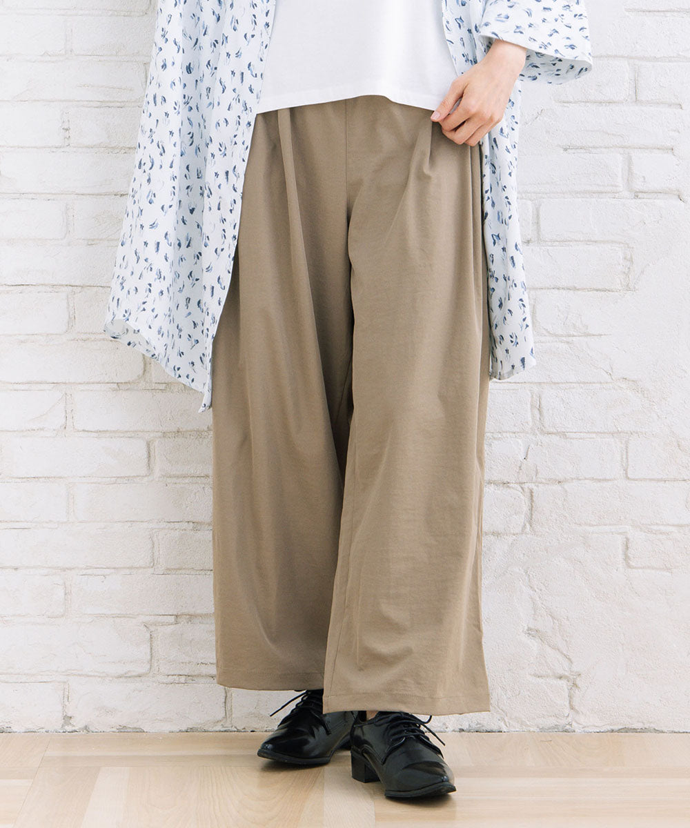 【sabstreet bis】【web限定】 ストレッチタックワイドパンツ