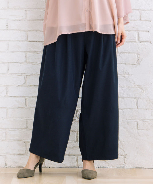 【sabstreet bis】【web限定】 ストレッチタックワイドパンツ