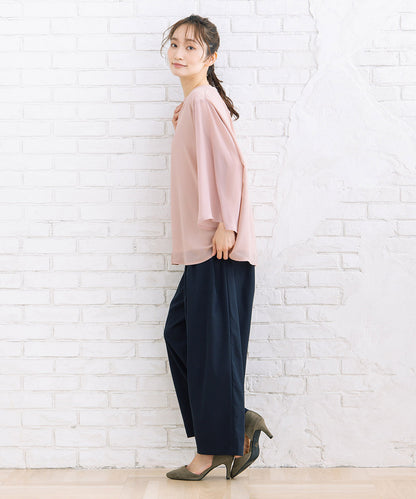 【sabstreet bis】【web限定】 ストレッチタックワイドパンツ