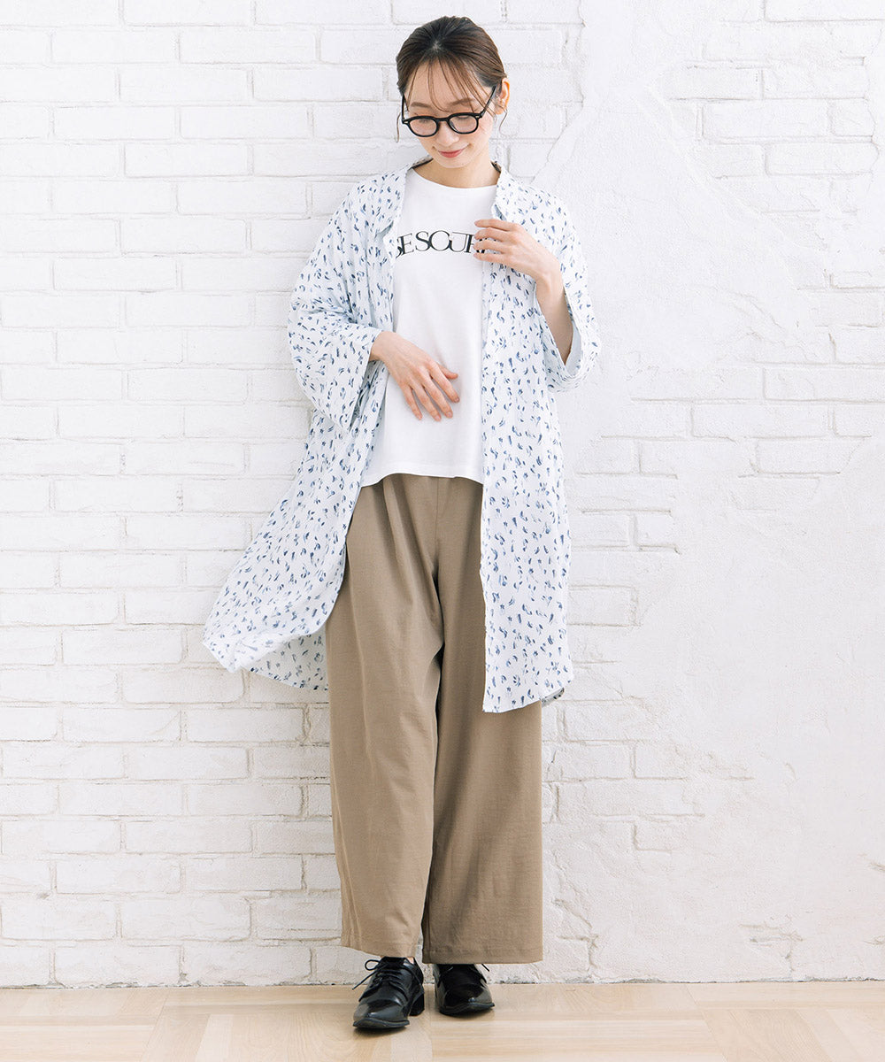 【sabstreet bis】【web限定】 ストレッチタックワイドパンツ