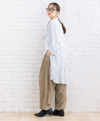 【sabstreet bis】【web限定】 ストレッチタックワイドパンツ