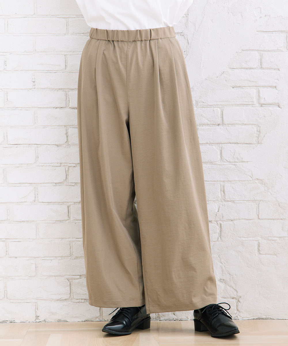 【sabstreet bis】【web限定】 ストレッチタックワイドパンツ