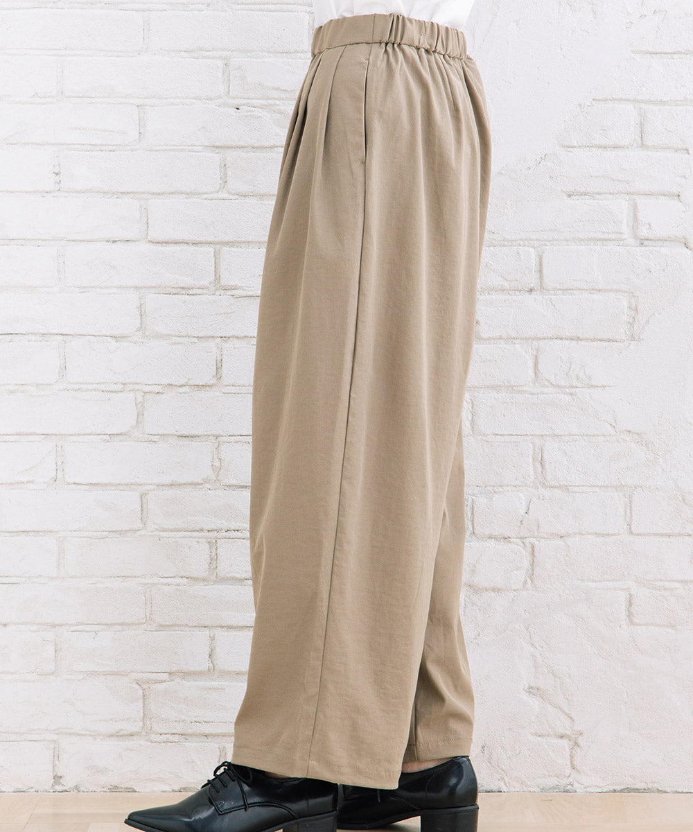 【sabstreet bis】【web限定】 ストレッチタックワイドパンツ