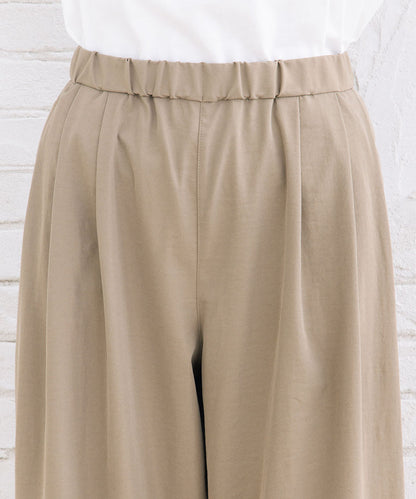 【sabstreet bis】【web限定】 ストレッチタックワイドパンツ