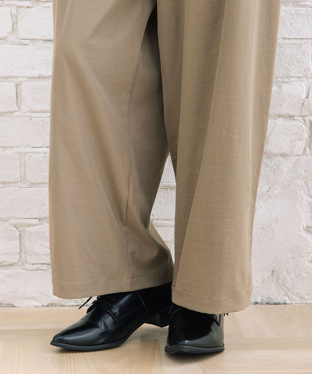 【sabstreet bis】【web限定】 ストレッチタックワイドパンツ