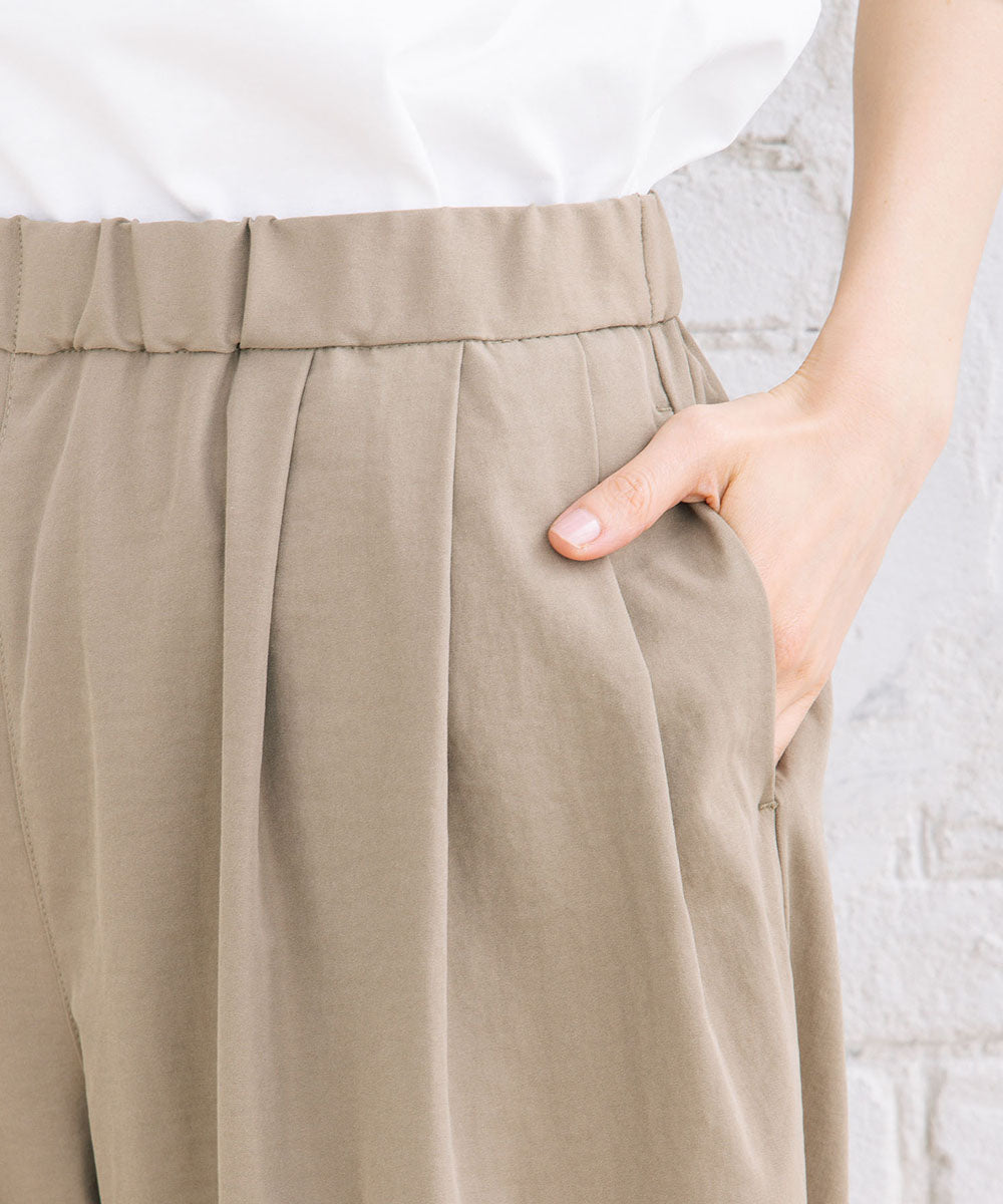 【sabstreet bis】【web限定】 ストレッチタックワイドパンツ