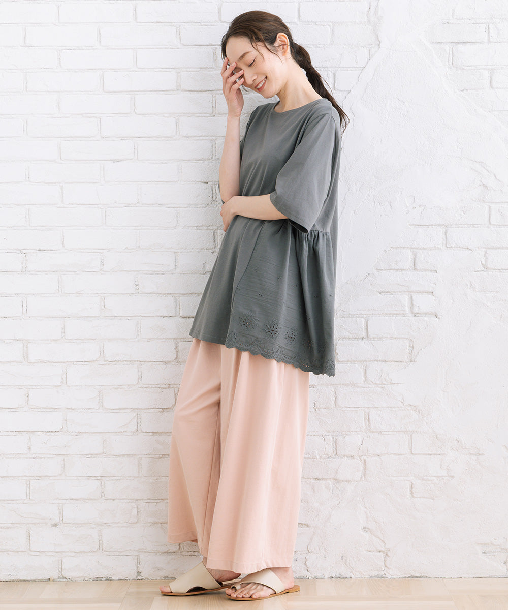 【sabstreet bis】【web限定】 ストレッチゆるタックワイドパンツ