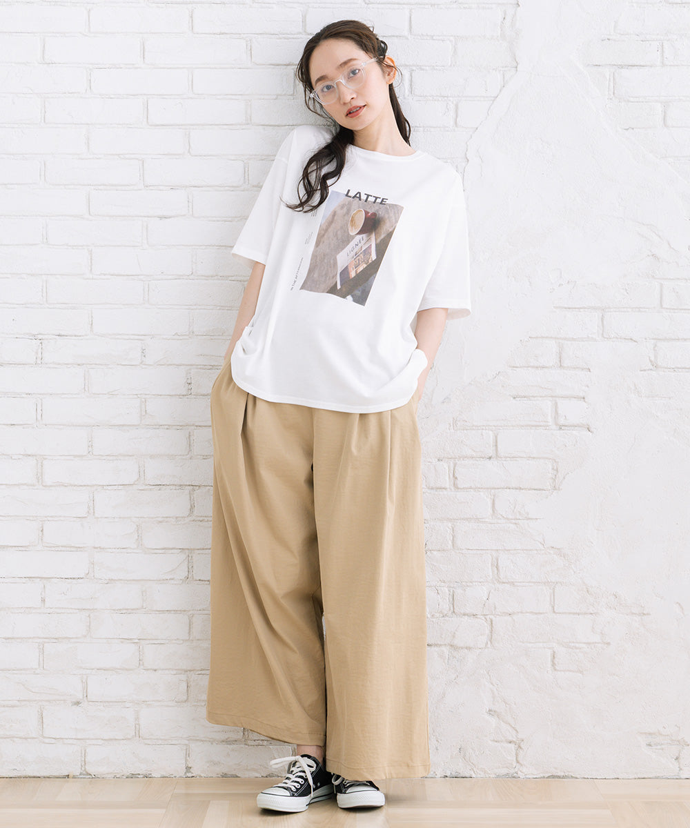 【sabstreet bis】【web限定】 ストレッチゆるタックワイドパンツ