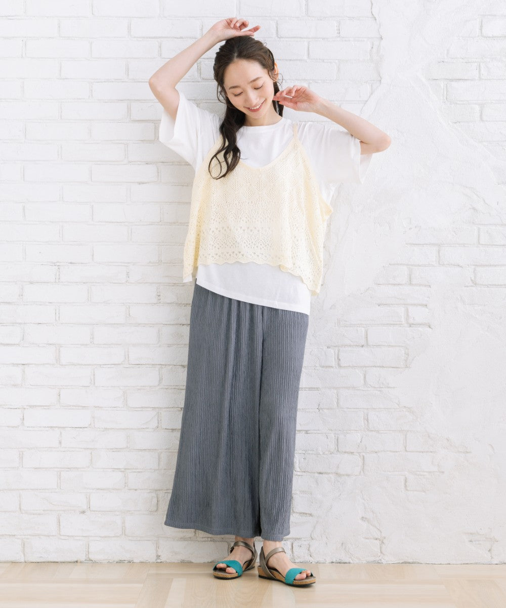 【sabstreet bis】【web限定】 ジャカードワイドパンツ