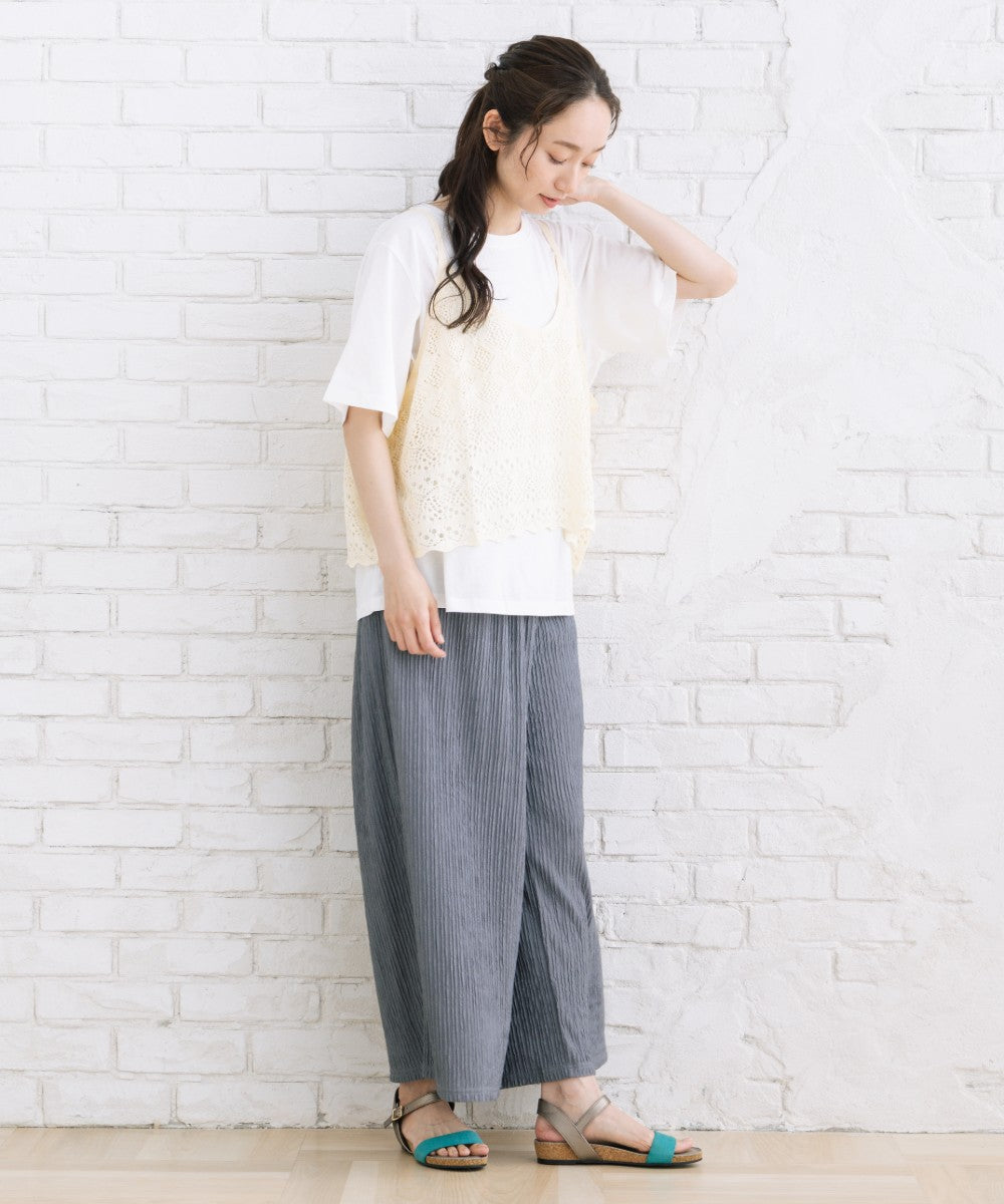 【sabstreet bis】【web限定】 ジャカードワイドパンツ