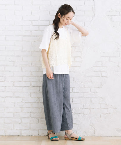 【sabstreet bis】【web限定】 ジャカードワイドパンツ