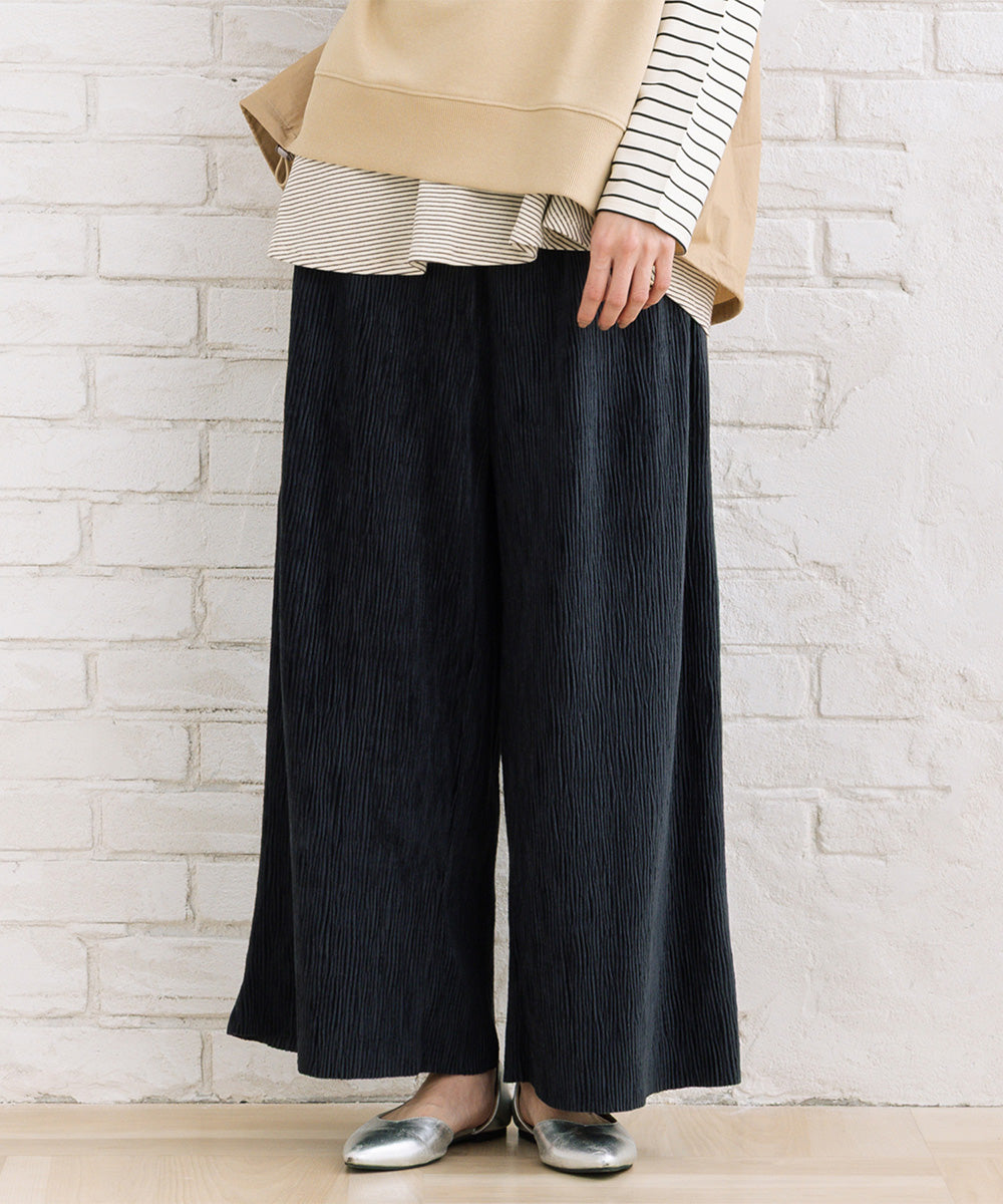 【sabstreet bis】【web限定】 ベロアプリーツパンツ